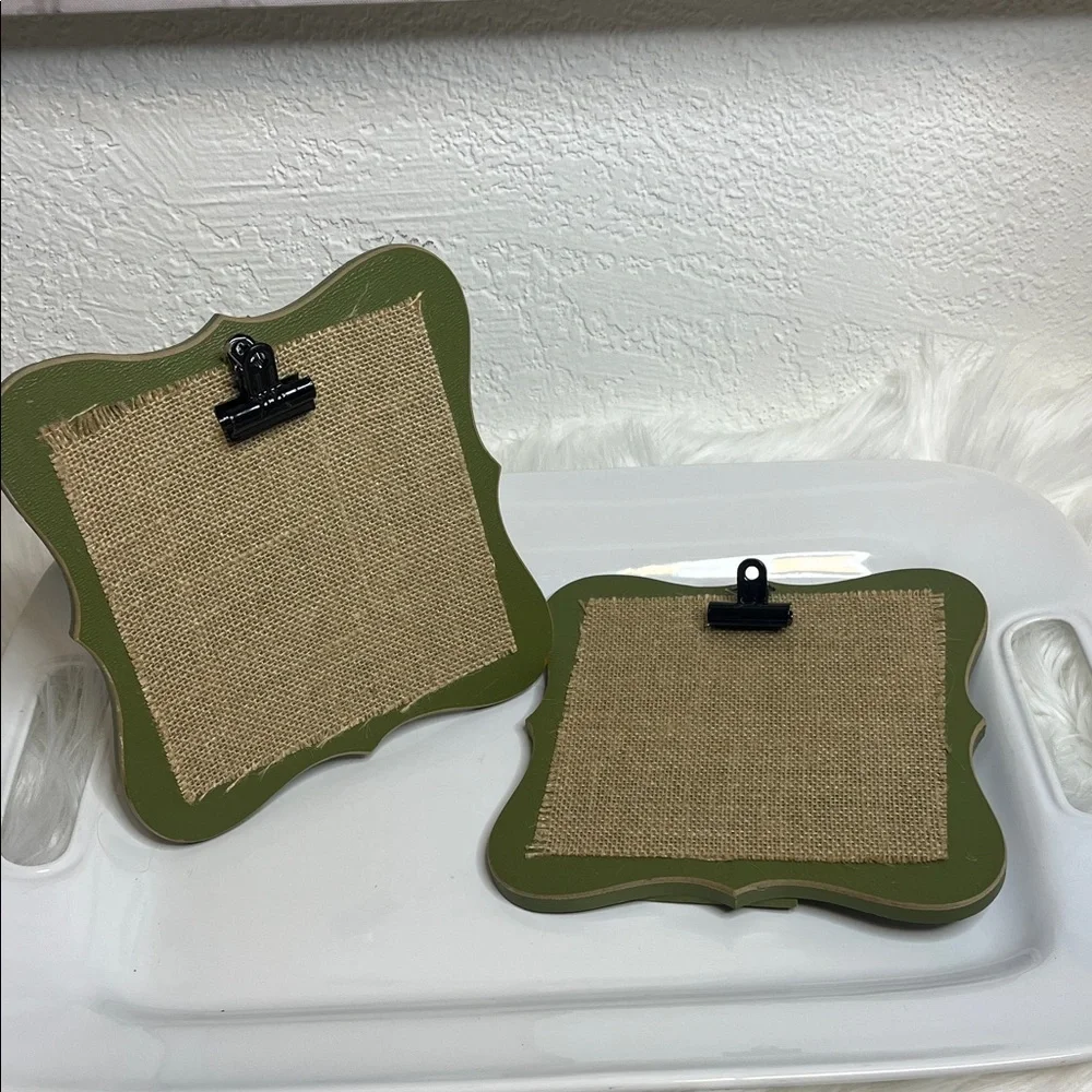 Green and Tan Decorative Clip Boards/Frames